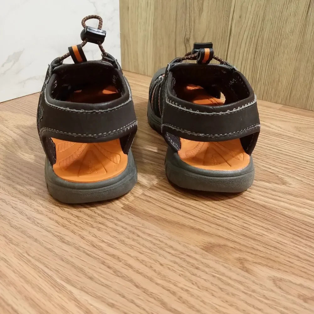 Arizona Jeans Co. Boys Sz 1 EU 32 Slingback Sandal Shoe Sneaker Closed Toe Brown